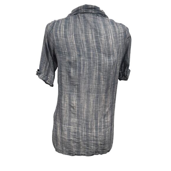 Erica Tanov Blue Plaid Cotton Tunic Shirt – Size 0 - Picture 3 of 7